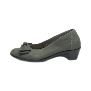 24Hrs Mid-Heel Shoes Leather Green Colour For Women