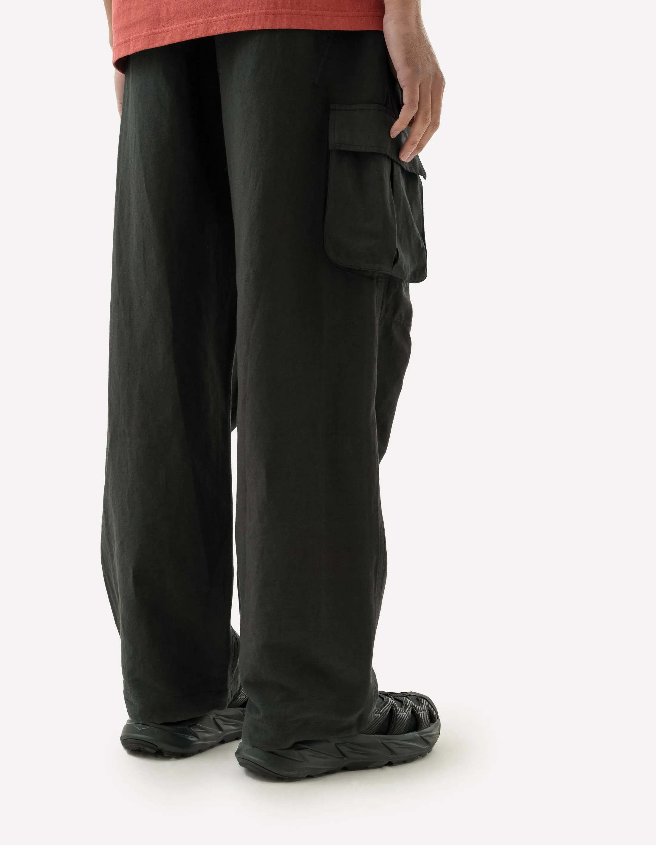 5213 Hemp Asym Cargo Track Pants Black