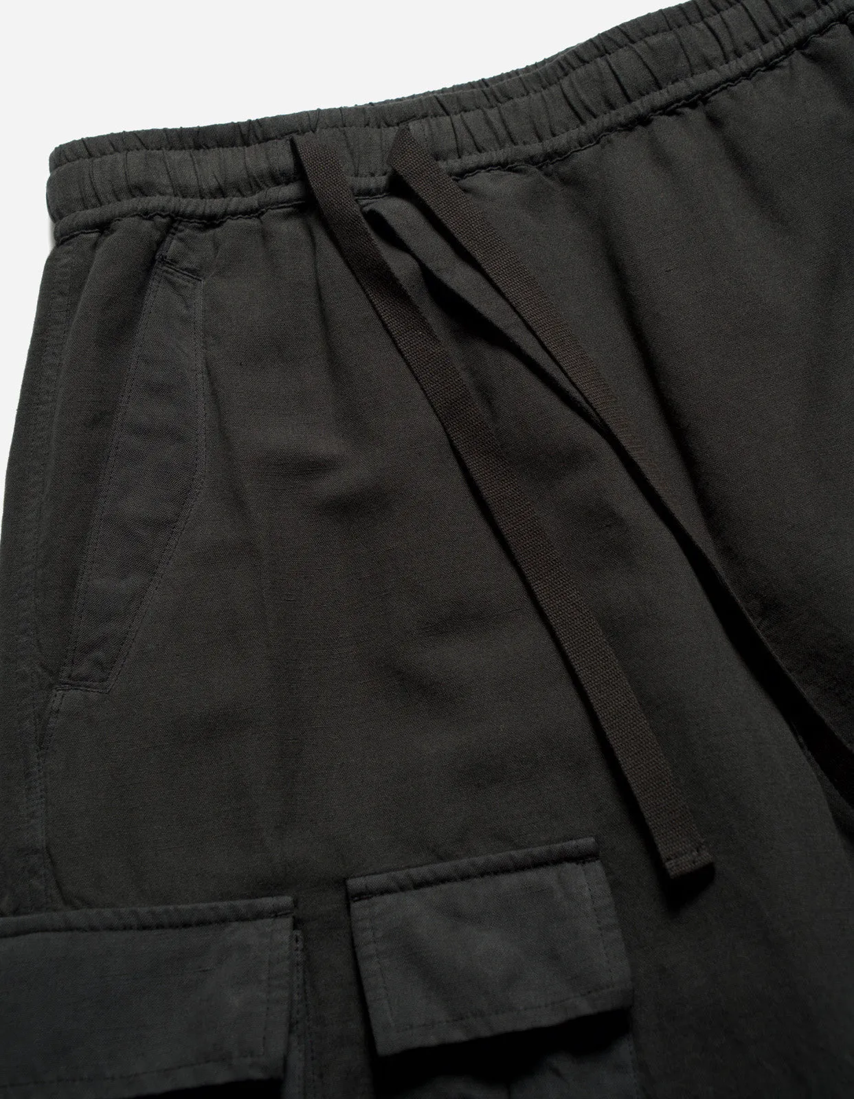 5213 Hemp Asym Cargo Track Pants Black