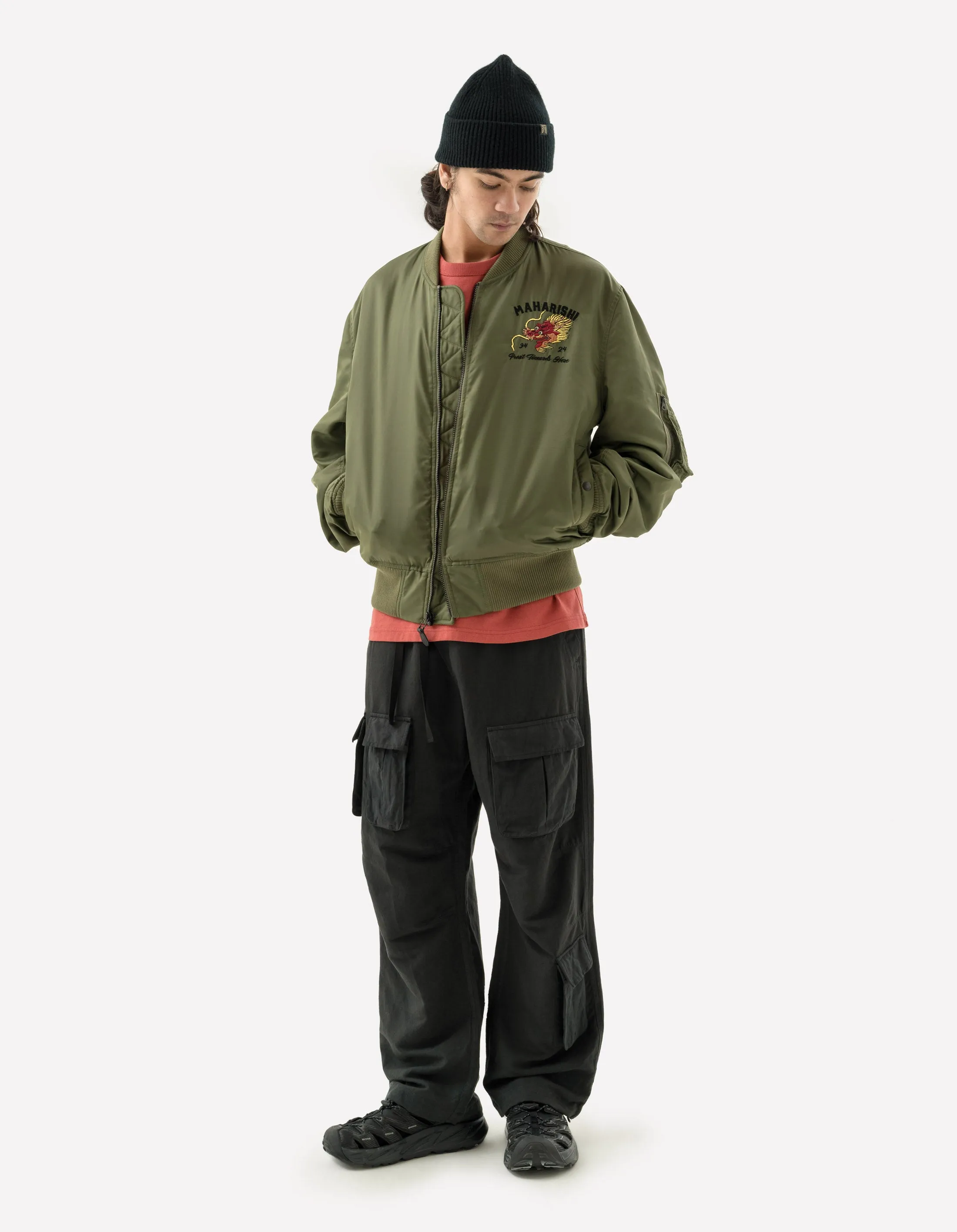 5213 Hemp Asym Cargo Track Pants Black