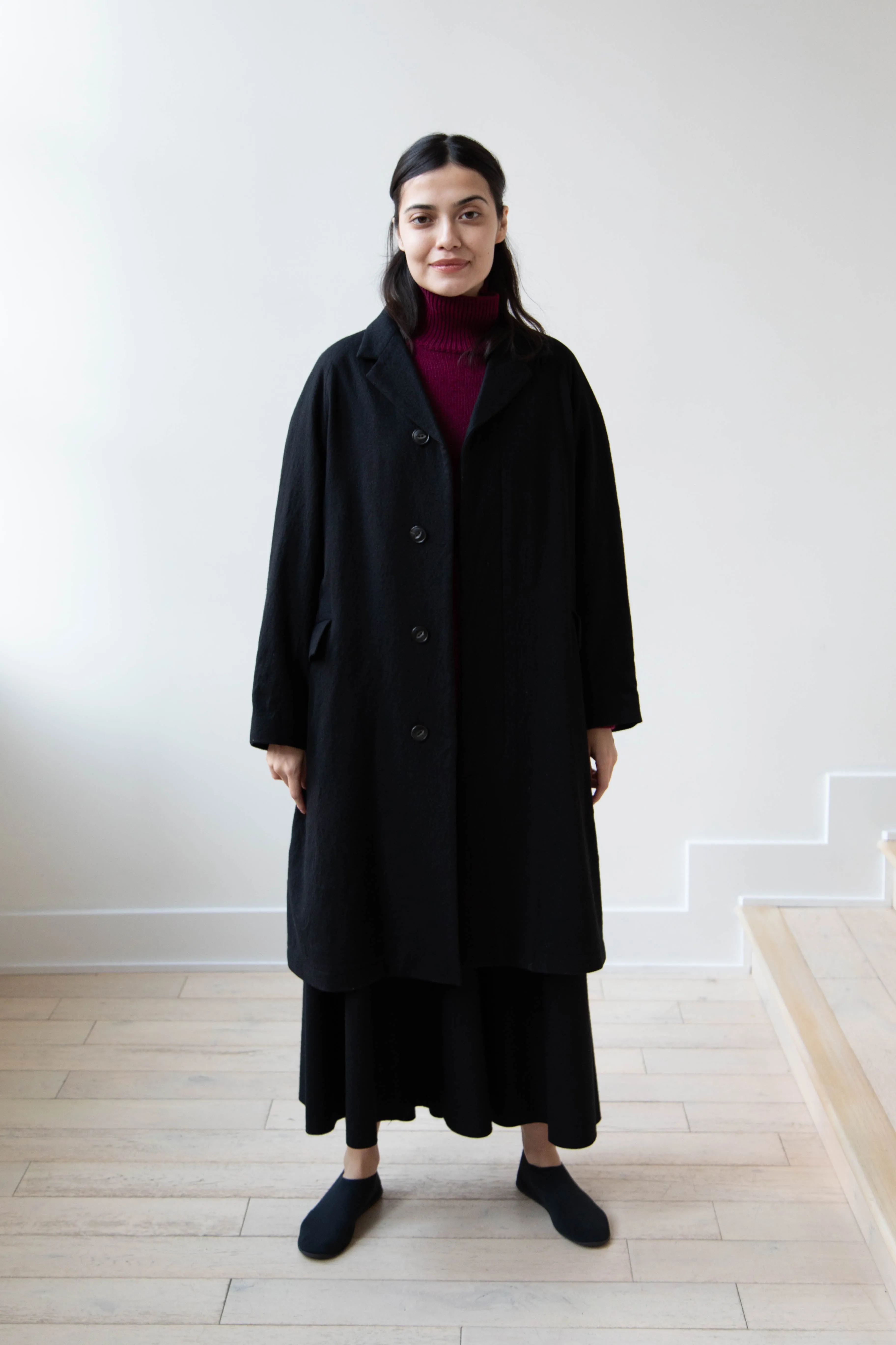 Arts & Science | Raglan Sleeve Chester Coat in Black