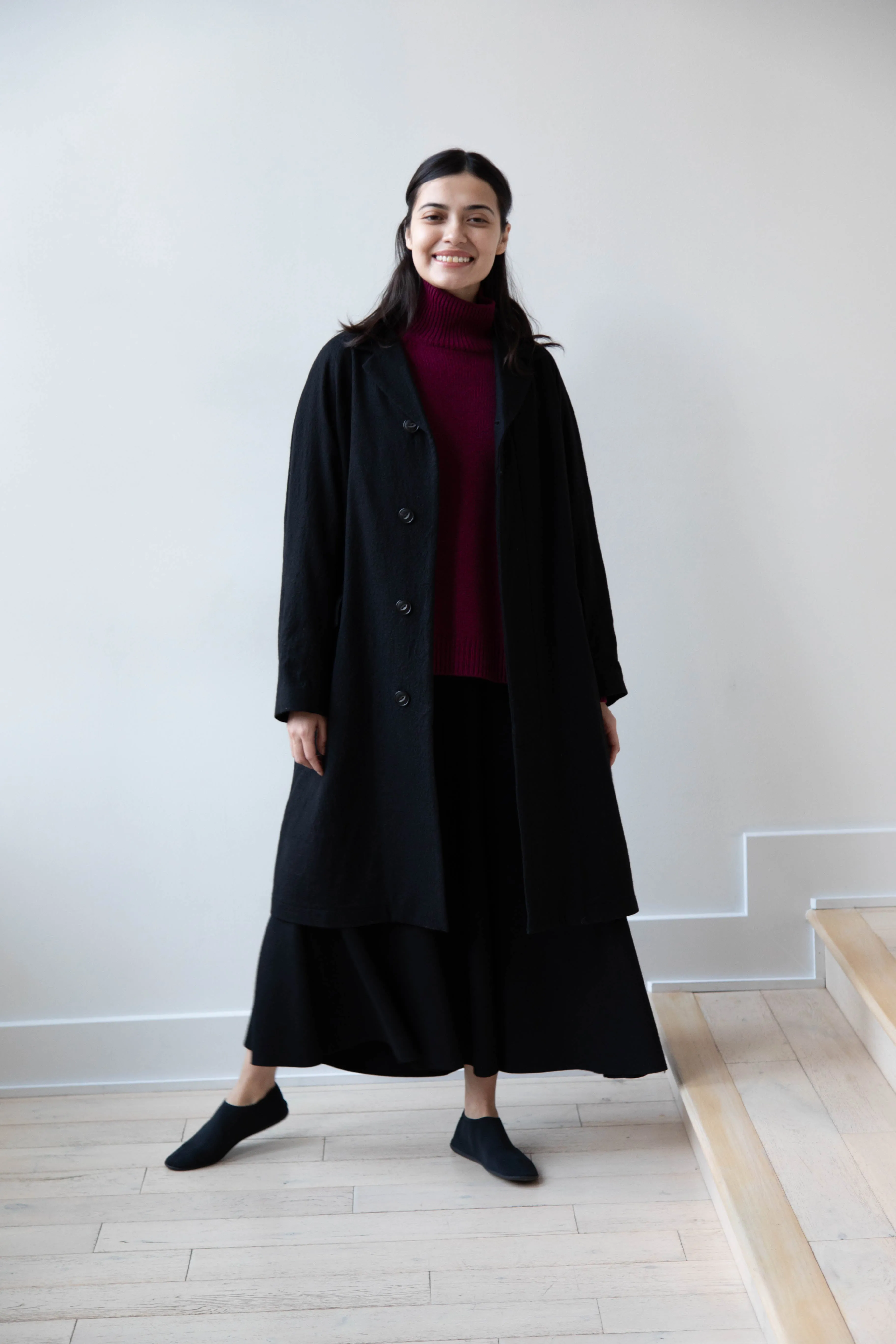 Arts & Science | Raglan Sleeve Chester Coat in Black