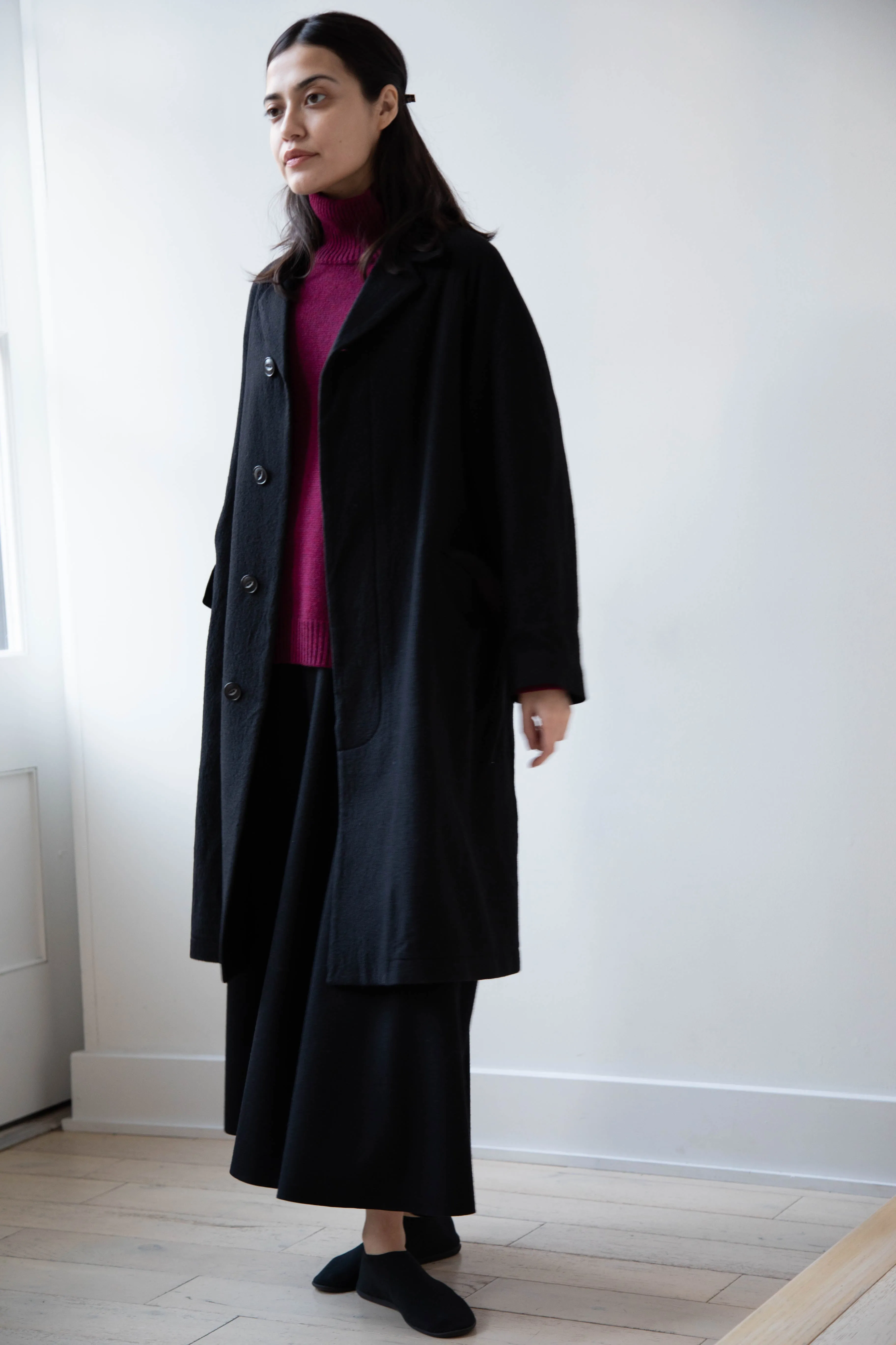 Arts & Science | Raglan Sleeve Chester Coat in Black