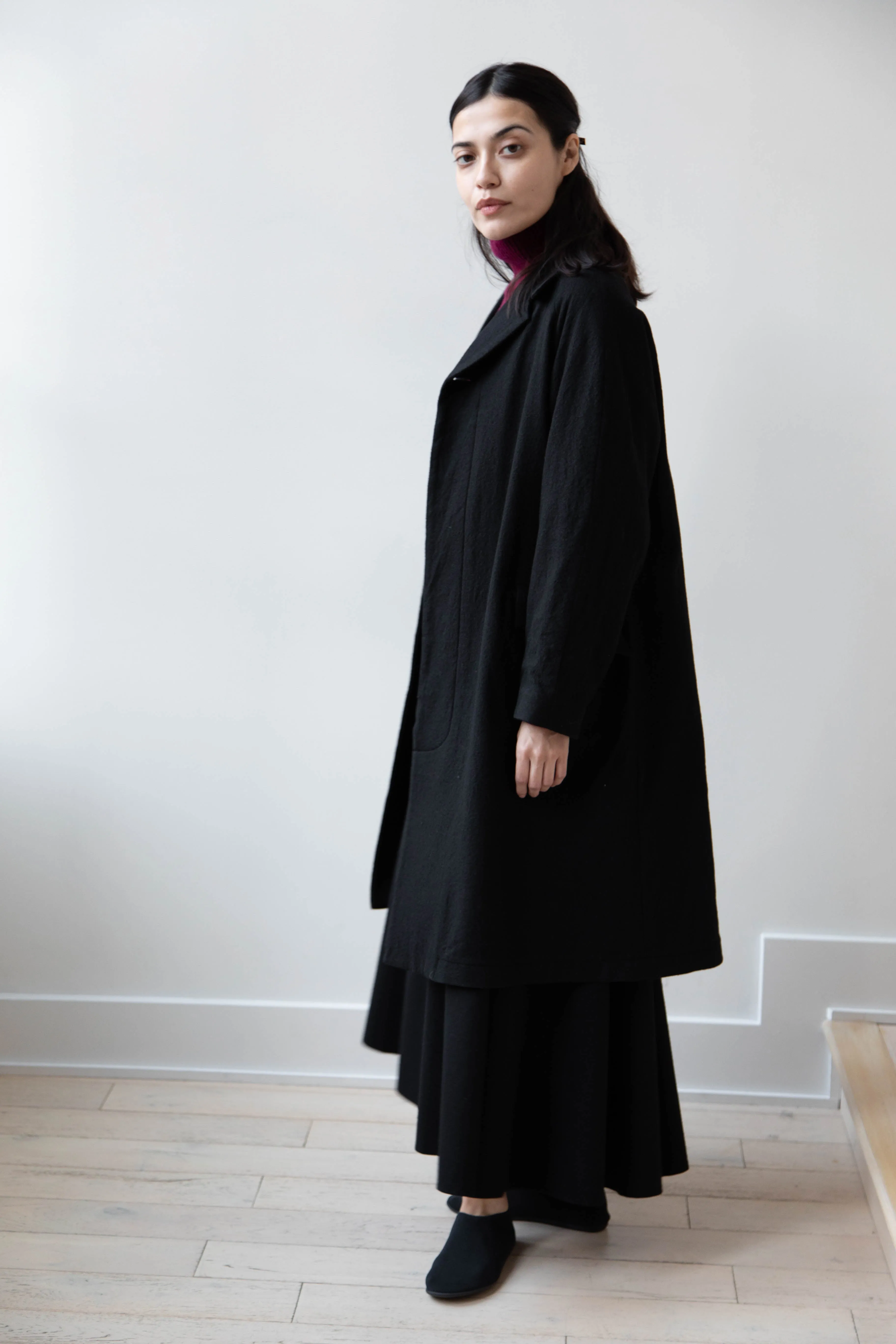 Arts & Science | Raglan Sleeve Chester Coat in Black