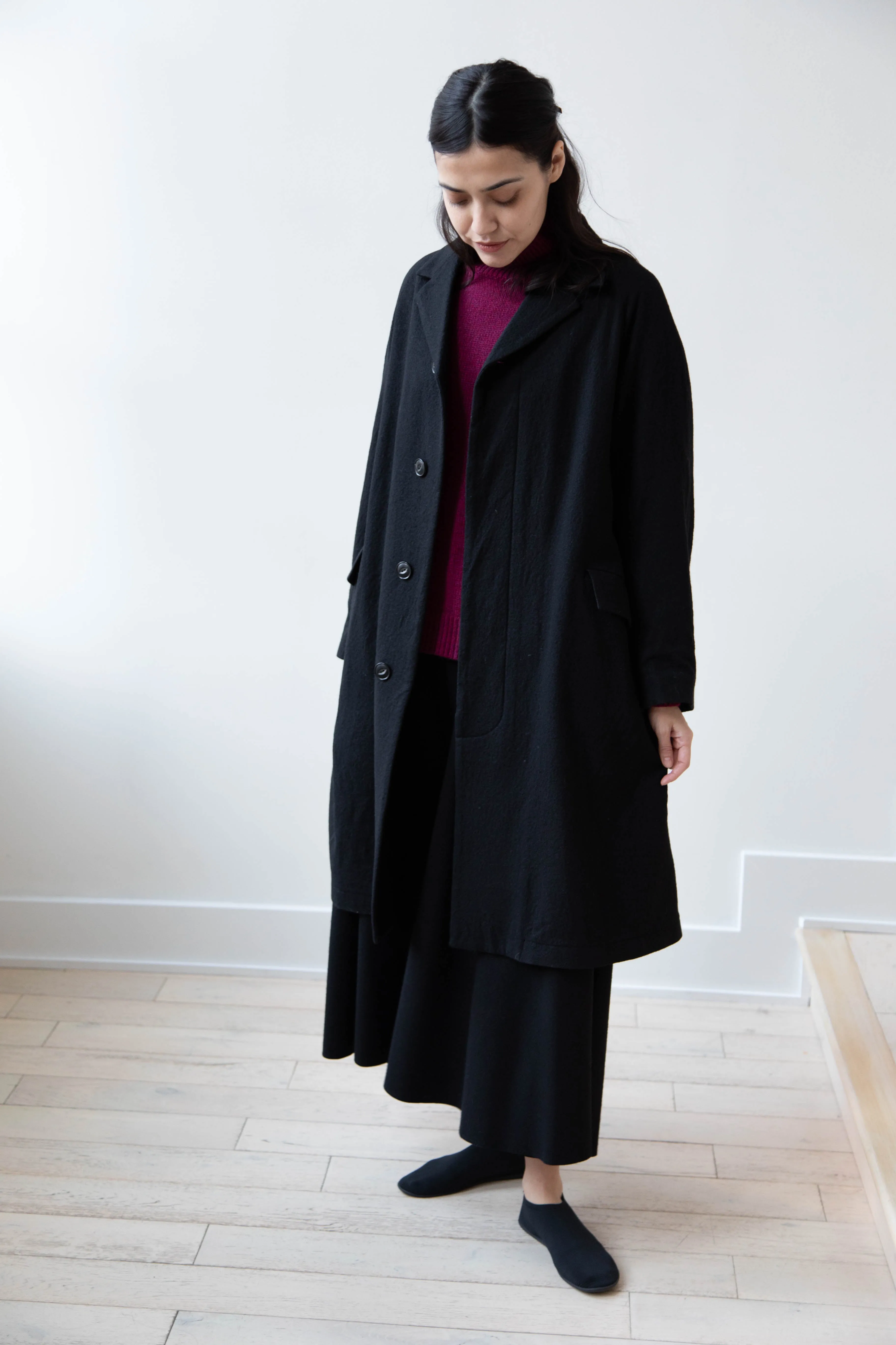 Arts & Science | Raglan Sleeve Chester Coat in Black