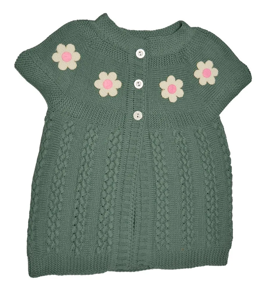 Colorful Sweater For Baby & Toddler Girls Warm & Cozy Pull-Over Button Vest