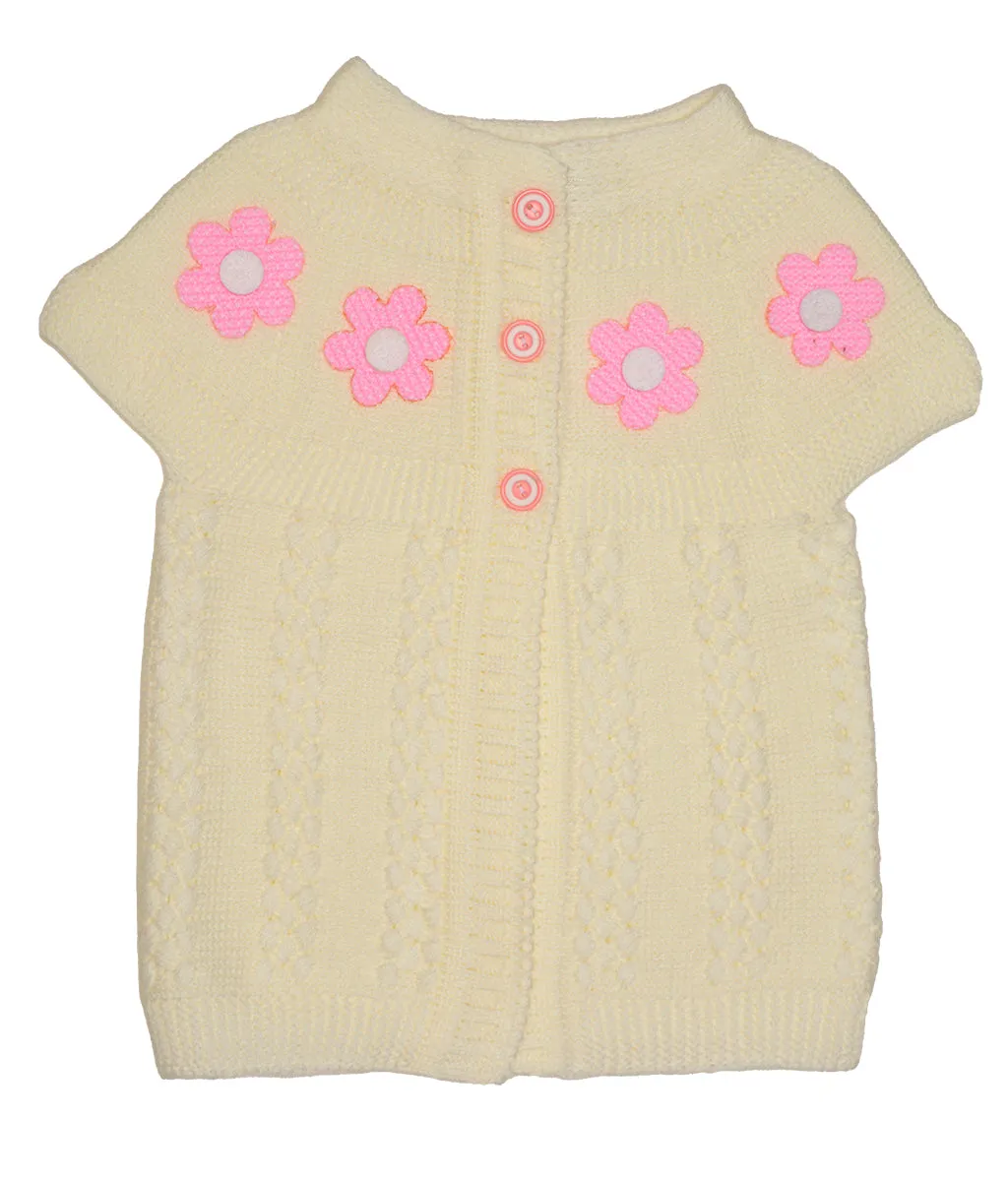 Colorful Sweater For Baby & Toddler Girls Warm & Cozy Pull-Over Button Vest