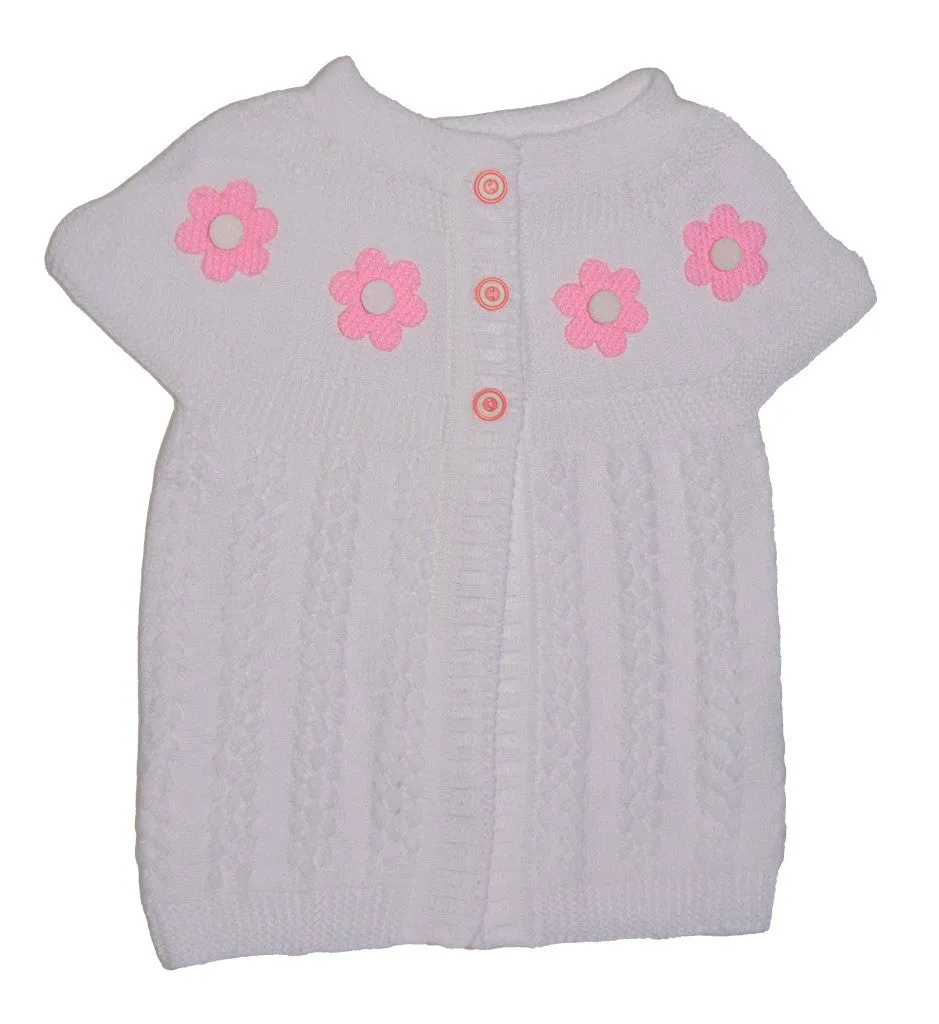 Colorful Sweater For Baby & Toddler Girls Warm & Cozy Pull-Over Button Vest