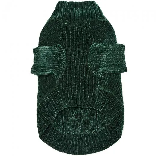 Cozy Chenille Dog Sweater in Forest Green << CLEARANCE >>