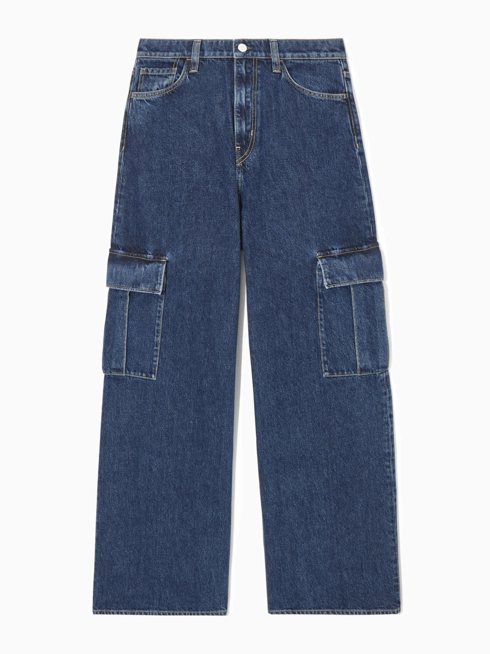 Denim cargo trousers