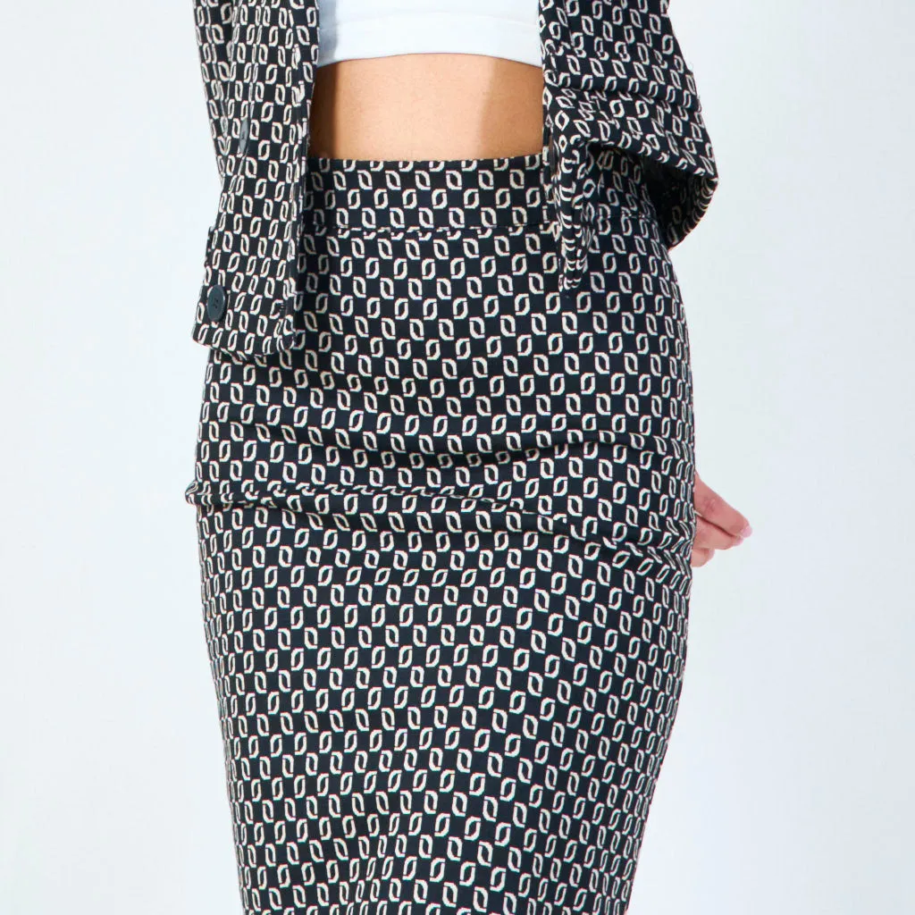 Geometric printed pencil skirt wholesale