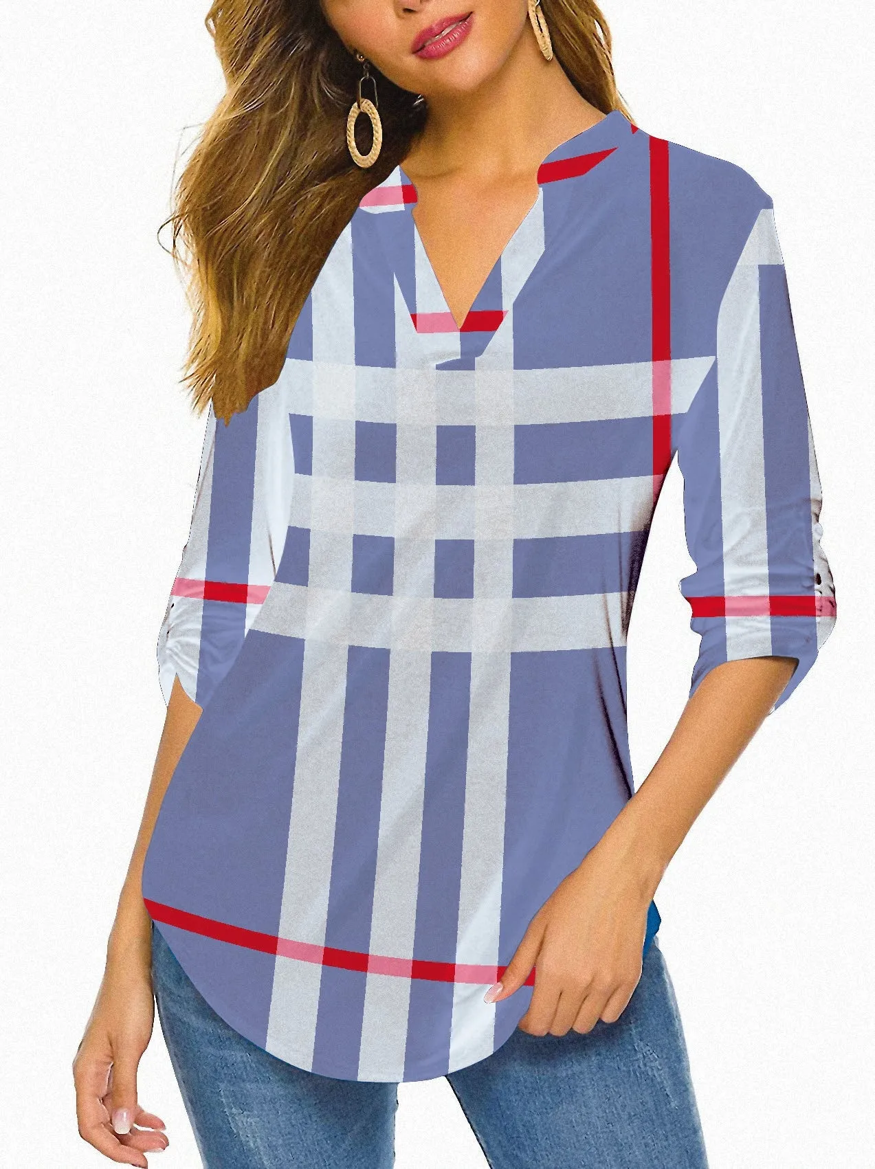 Haute Edition Women's 3/4 Sleeve Tunic Tops S-3X. Plus size available.