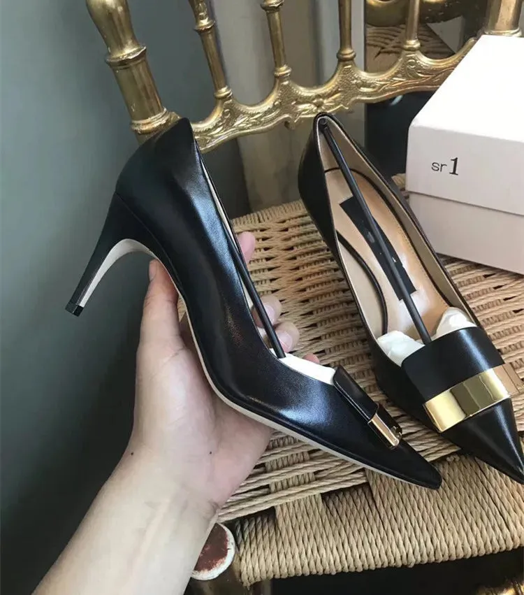 Hnzxzm Star Style Luxury Shoes for Women Orange Pumps High Heel Shoes Sexy Party Pointed Toe Wedding Shoes Small Size 31 32 33-43