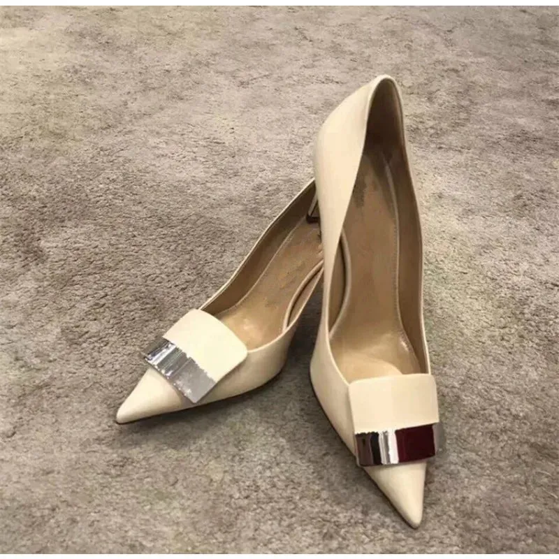 Hnzxzm Star Style Luxury Shoes for Women Orange Pumps High Heel Shoes Sexy Party Pointed Toe Wedding Shoes Small Size 31 32 33-43