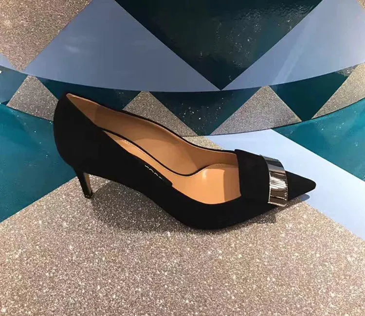 Hnzxzm Star Style Luxury Shoes for Women Orange Pumps High Heel Shoes Sexy Party Pointed Toe Wedding Shoes Small Size 31 32 33-43