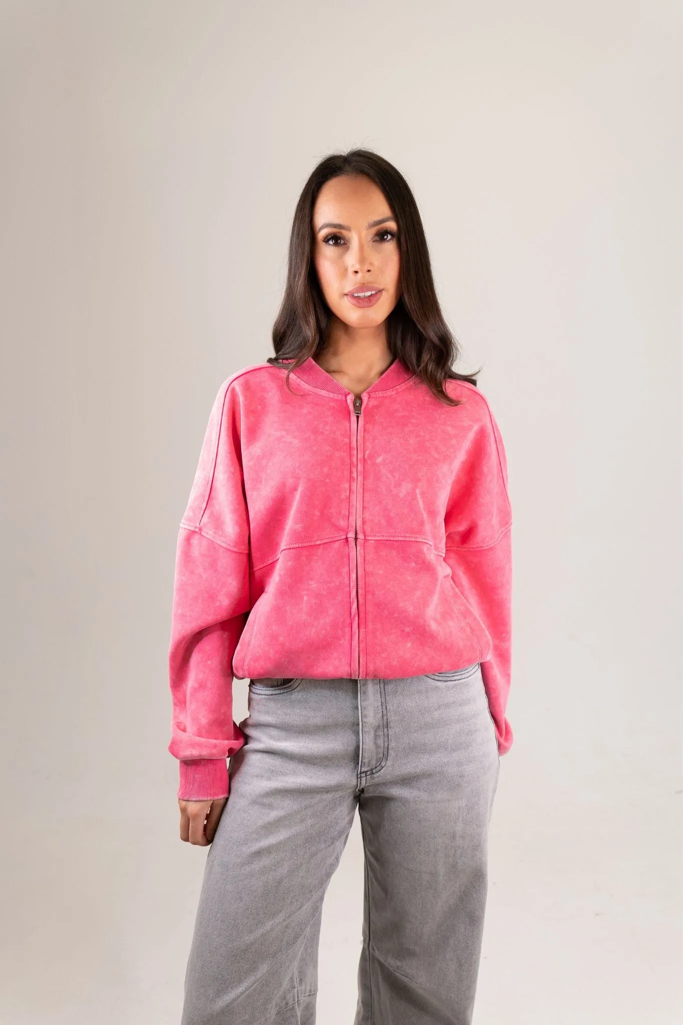 Kiera Bomber Jacket In Pink