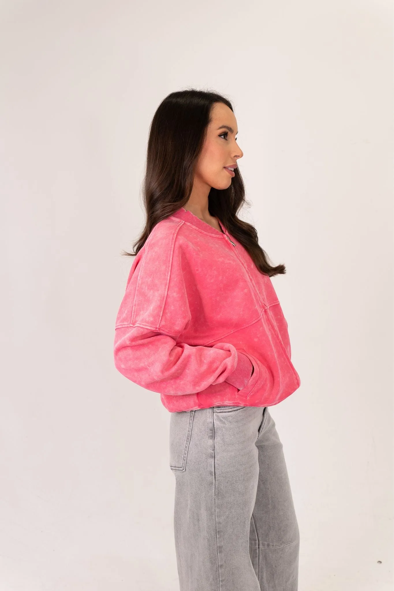 Kiera Bomber Jacket In Pink