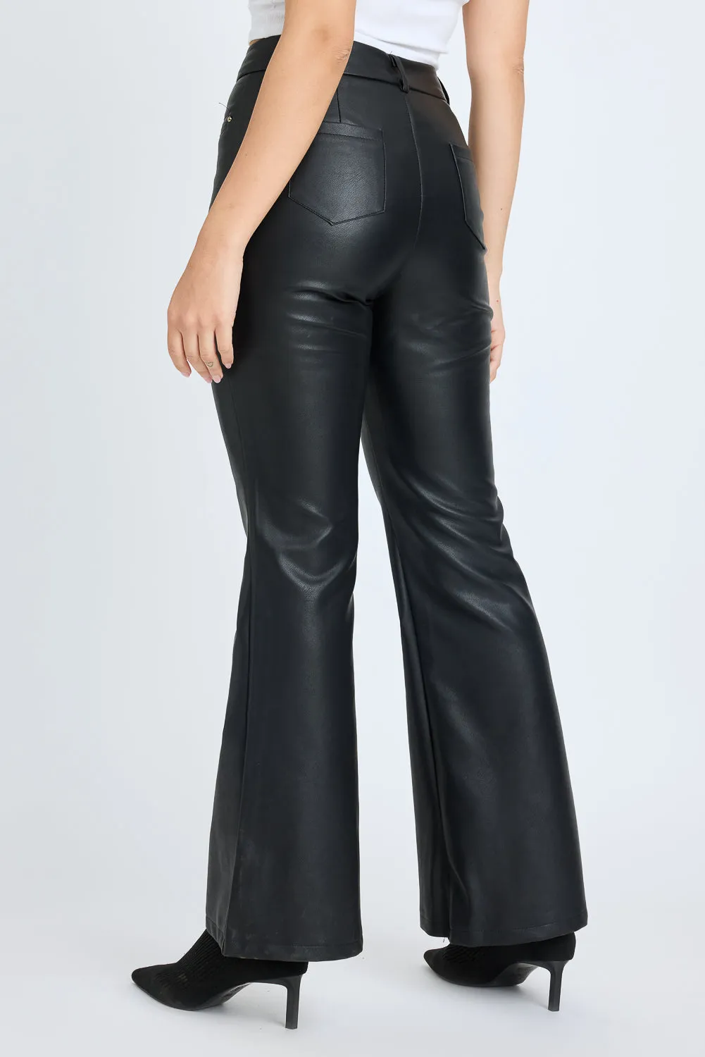 Leather Bootcut Trousers