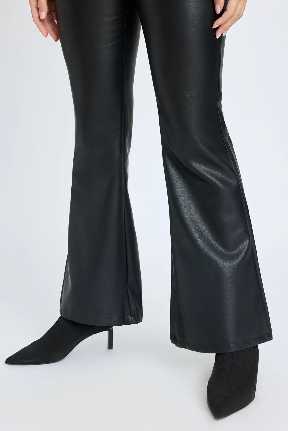 Leather Bootcut Trousers