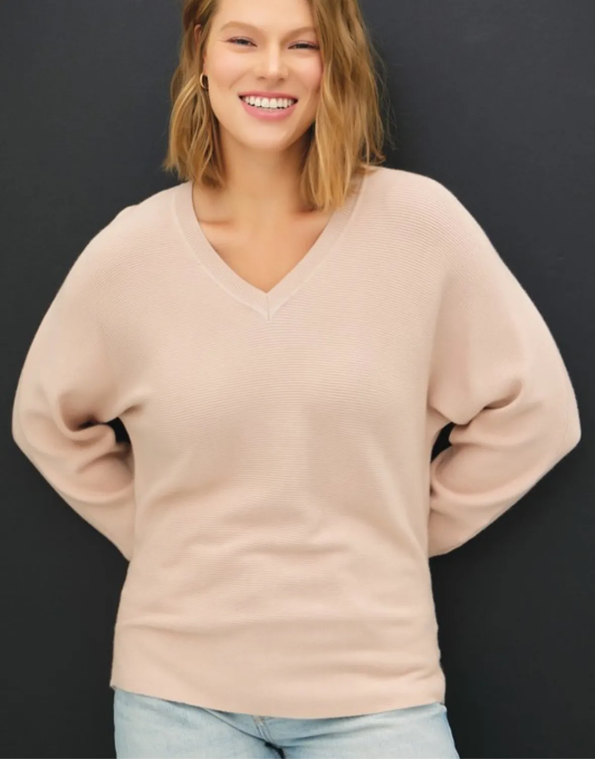 Plus Size Dolman Sleeve Oversized Sweater