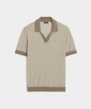 Premium Cashmere Montauk Polo in Dark Wheat