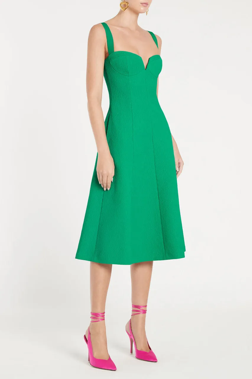 REBECCA VALLANCE Dionne Midi Dress (Golf Green) - RRP $699