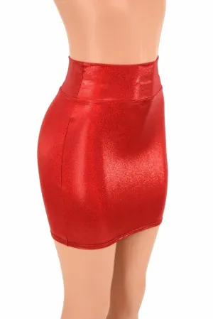 Red Sparkly Jewel Bodycon Skirt