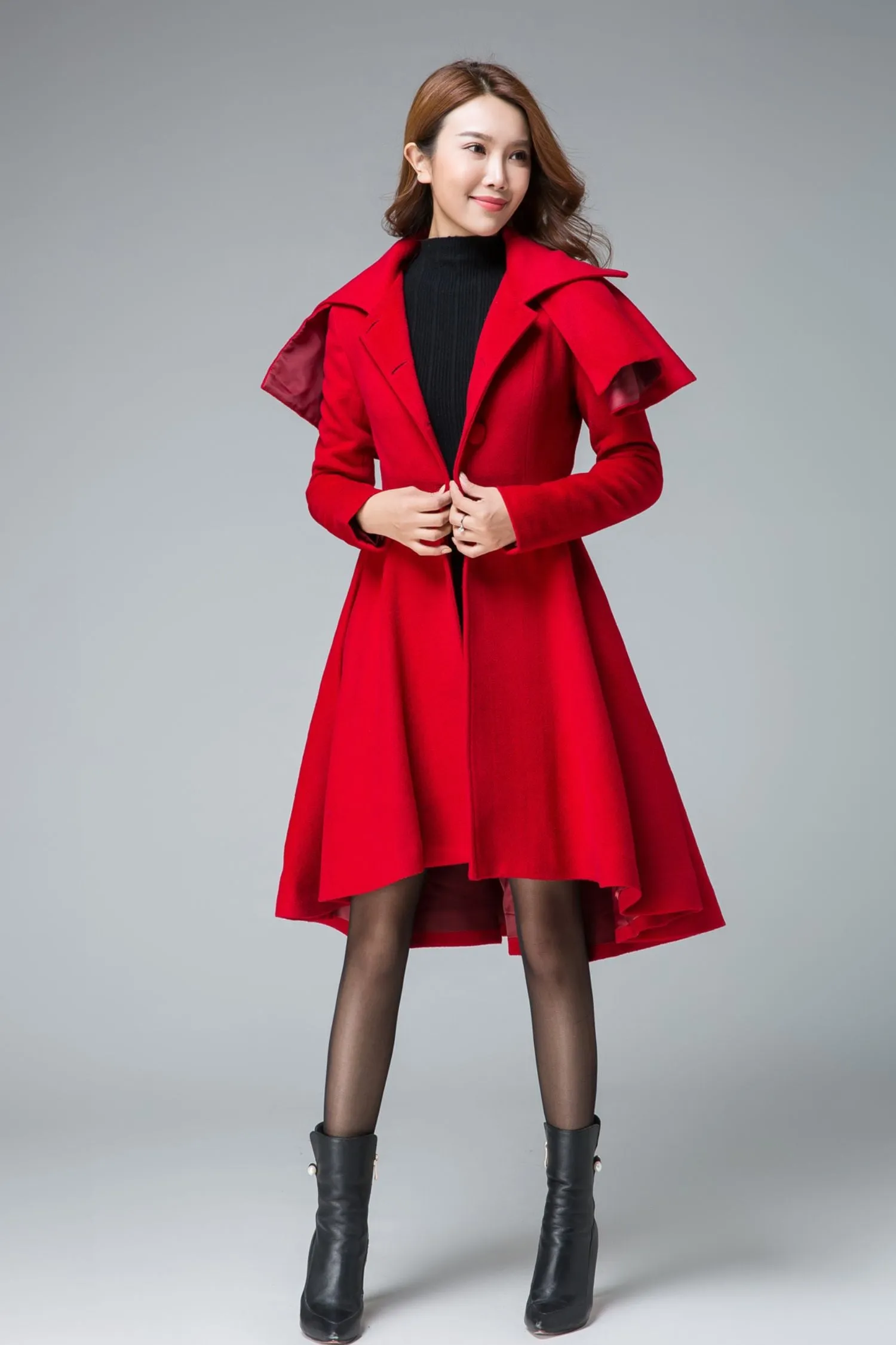 vintage inspired cape winter wool coats 1848